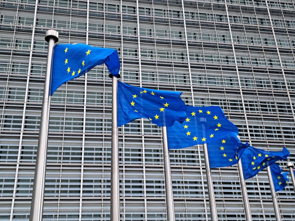 EU flags at the European Commission