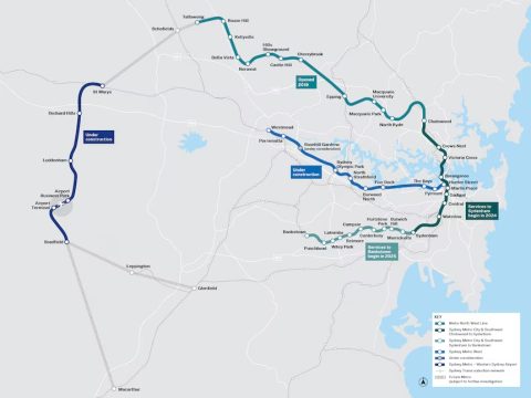 Map of Sydney Metro expansion