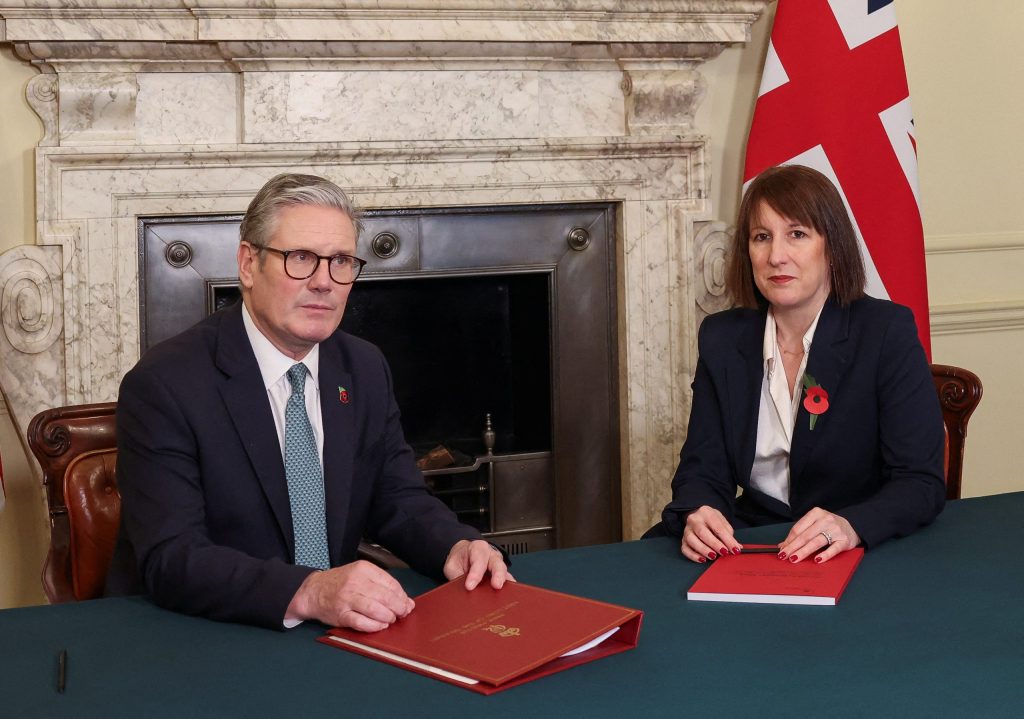 Britain's Prime Minister Keir Starmer meets with Chancellor of the Exchequer Rachel Reeves, two days before the announcement on the first budget of the new Labour government.