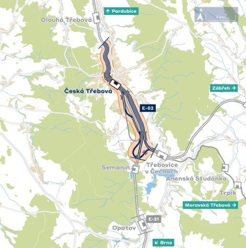 The planned section of the modernisation of the Česká Třebová railway junction. Source: Railway Administration/information leaflet