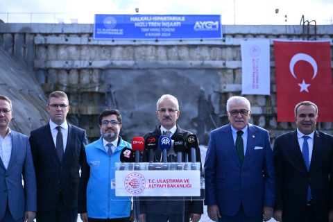 The Turkish transport minister was there for the 'light breaking' ceremony in Istanbul.