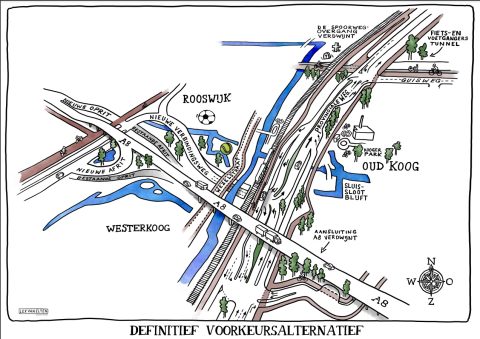 A sketch of the Zaandijk underpass project. Gemeente Zaanstad