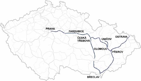 The new ETCS corridors in Czechia.