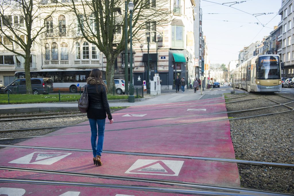 tramspoor in Brussel