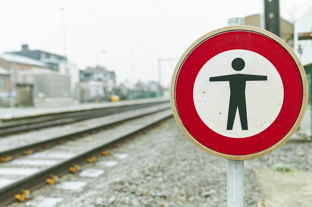 Waarschuwingsbord Infrabel