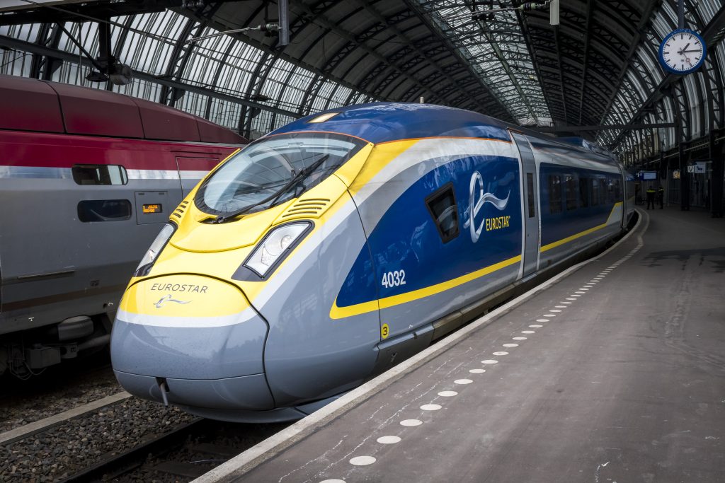 Eurostar high-speed train Amsterdam Central station