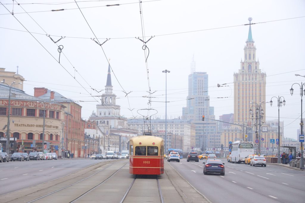 Historic tram in Moscow