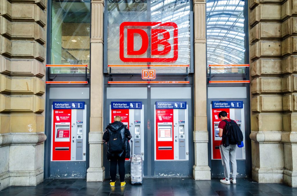 DB ticket machines in Frankfurt, Germany.