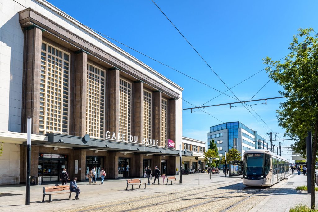 Le Havre train station in Normandy, France.