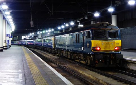 Caledonian Sleeper train at London Euston