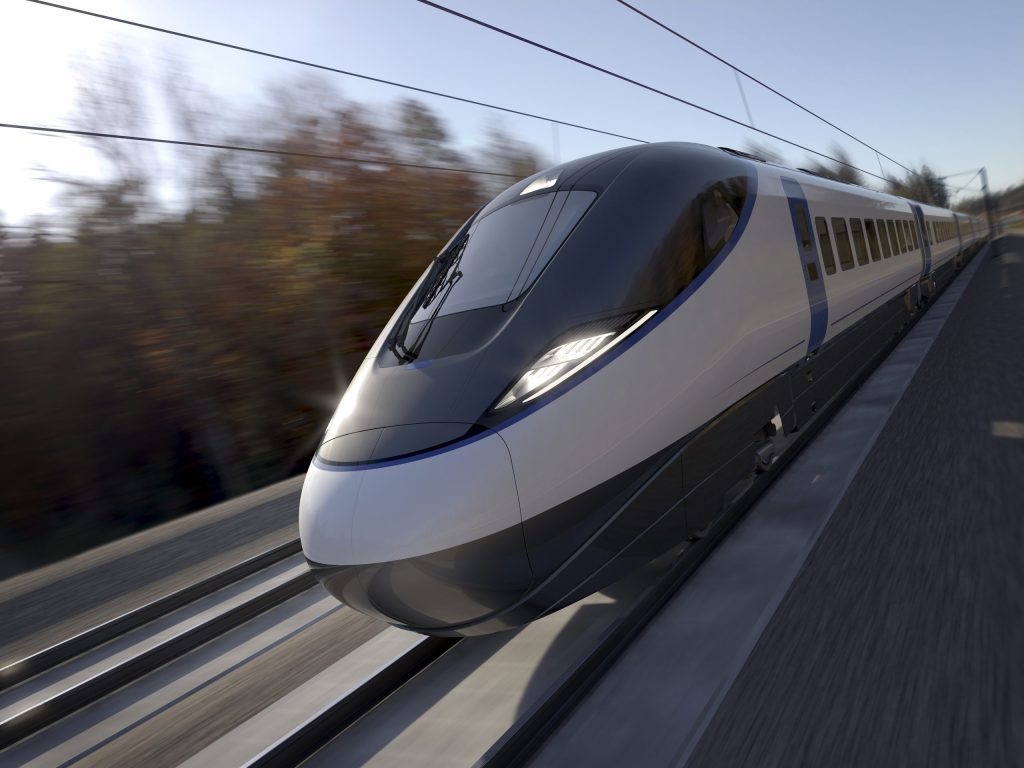 An artists impression of a HS2 train.