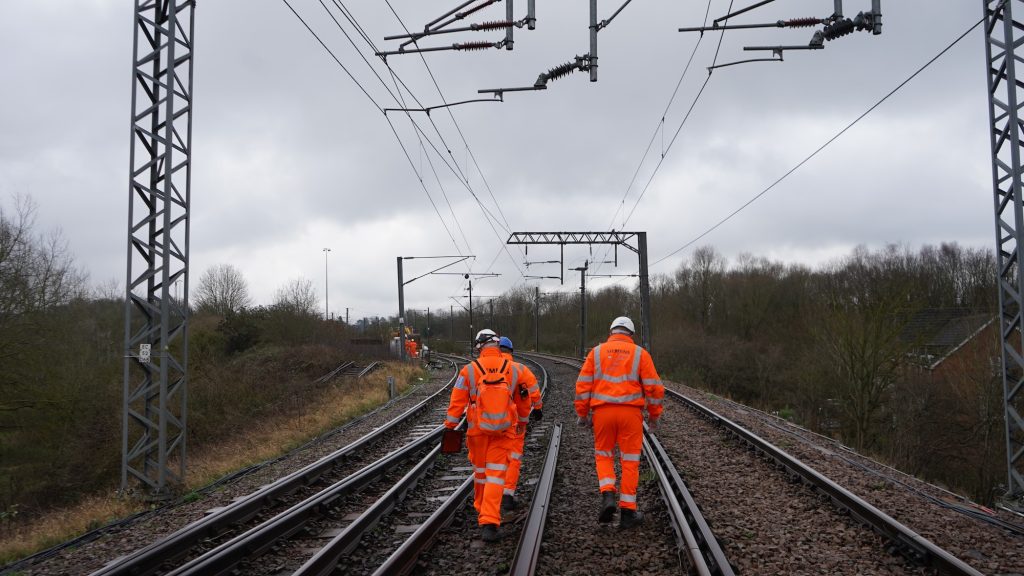 Tended technology in use on the tracks.